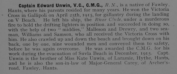 Unwin E Captain VC CMG Royal Navy 1