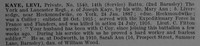 Kaye L Pte 1540 14th York & Lancaster Regiment Obit De Ruvignys Roll Of Honour Vol 4