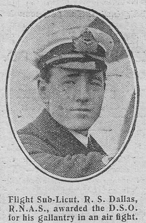 Dallas R S Flt Sub Lt DSO Royal Naval Air Service The Graphic 7th Sep 1916
