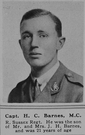 Barnes H C Captain MC R Sussex Regt The Sphere 31st Aug 1918