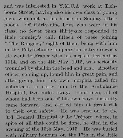 Arbuthnot A H Captain 12th London Regiment Obit Part 3 The Bond Of Sacrifice Vol 2