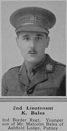 Bales K 2nd Lt 2nd Border Regiment The Sphere 17th Jul 1915