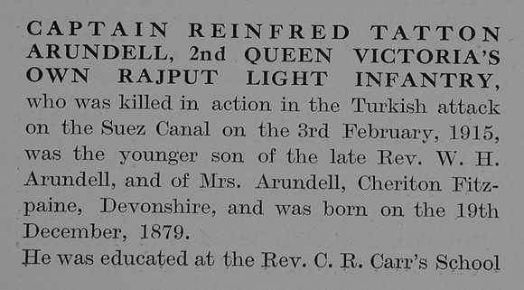 Arundell R T Captain Indian Army Obit Part 1 The Bond Of Sacrifice Vol 2