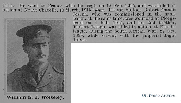Wolseley W S J 2nd Lt 3rd East Lancs Regiment Obit Part 2 De Ruvignys Roll Of Honour Vol 1