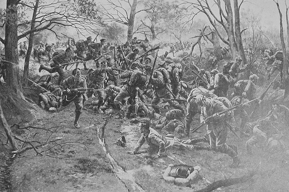 Defeat Of The Prussian Guards At Nonne Boschen Wood By The 2nd Oxford Bucks Light Infantry
