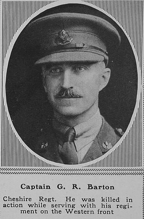 Barton G R Captain 11th Cheshire Regt The Sphere 31st Aug 1918