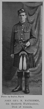 Mathieson J G M Pte 4814 5th Seaforth Highlanders The Sword Of The North Highland Memories Of The Great War - Dugald MacEchern