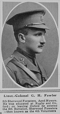 Fowler G H Lt Col 8th Notts & Derby Regt The Sphere 20th Nov 1915