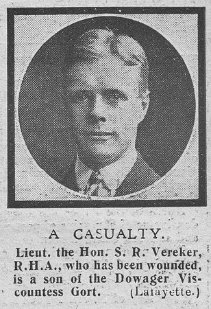 Vereker S R Lt The Hon Royal Horse Artillery The Graphic 10th Oct 1918