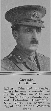 Simon H Captain RFA The Sphere 10th Nov 1917
