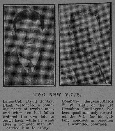 Hall F W CSM VC 8th (Winnipeg Rifles) Battalion Canadian Expeditionary Force The Graphic 3rd July 1915