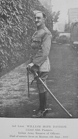 Davison W H 2nd Lt Indian Army William Graham Company Roll Of Honour