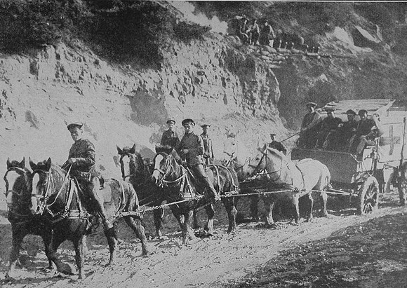 British Ambulance Waggons On The Way To Krithia