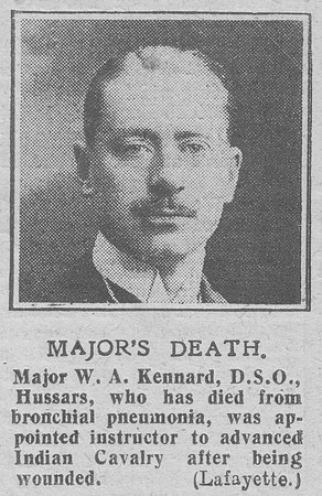 Kennard W A Major DSO 13th Hussars The Graphic 5th Nov 1918