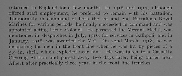 Farquharson C G Lt Col MC Royal Marine Light Infantry Obit Part 2 Dulwich College Roll Of Honour