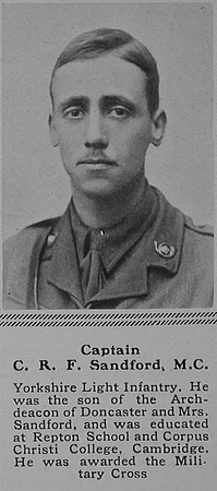 Sandford C R F Captain MC 5th King's Own Yorkshire Light Infantry The Sphere 17th Mar 1917