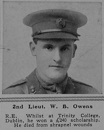 Owens W B 2nd Lt Royal Engineers The Sphere 19th Aug 1916