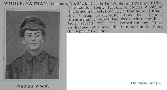 Woolf N Rfn 2520 17th London Regiment Obit De Ruvignys Roll Of Honour Vol 1