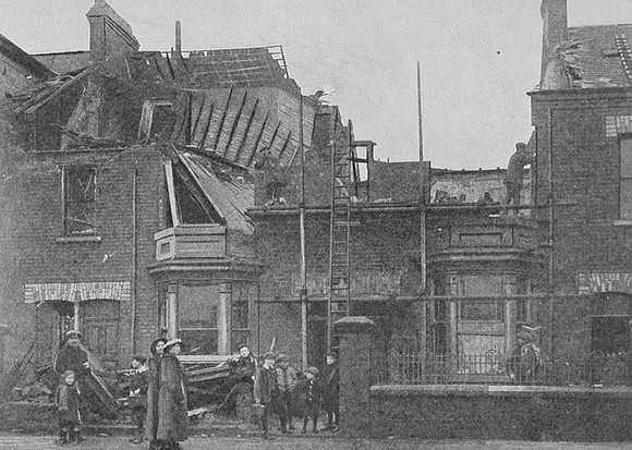 Nos 20 And 21 Ceveland Road West Hartlepool After The Bombardment