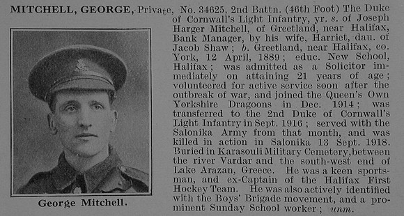 Mitchell G Pte 34625 2nd Duke Of Cornwalls Light Infantry Obit De Ruvignys Roll Of Honour Vol 5