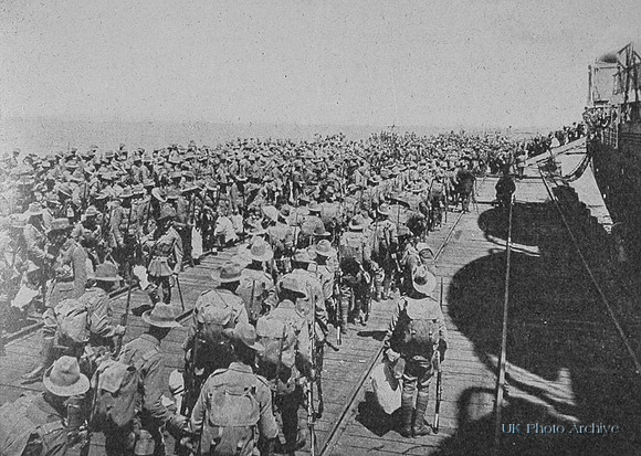 Australian Troops Embarking At Melbourne