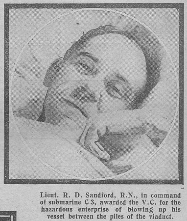 Sandford R D Lt VC Sub C3 Royal Navy The Graphic 24th July 1918