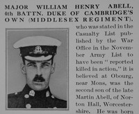 Abell W H Major 4th Middlesex Regiment Obit Part 1 Bond Of Sacrifice Vol 1