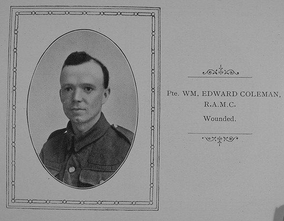 Coleman W E Pte Royal Army Medical Corps William Graham Co Roll Of Honour