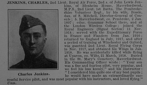 Jenkins C 2nd Lt Royal Air Force Obit De Ruvignys Roll Of Honour Vol 4