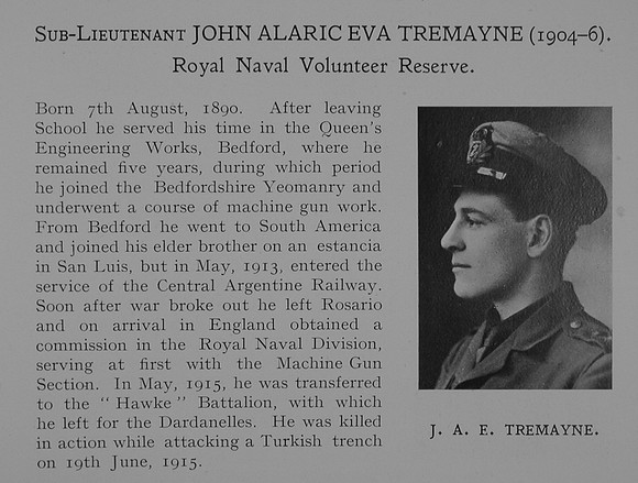Tremayne J A E Sub Lt Royal Naval Volunteer Reserve Obit Dulwich College Roll Of Honour