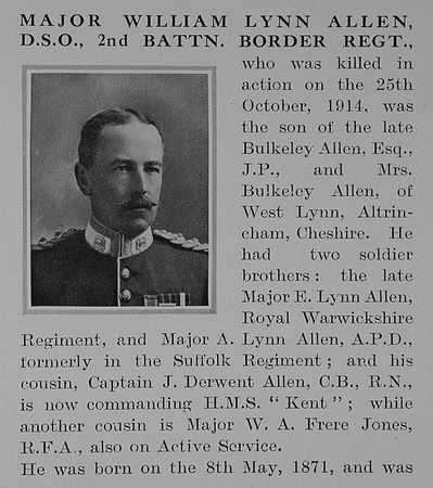 Allen W L Major DSO 2nd Border Regiment Obit Part 1 The Bond Of Sacrifice Vol 1