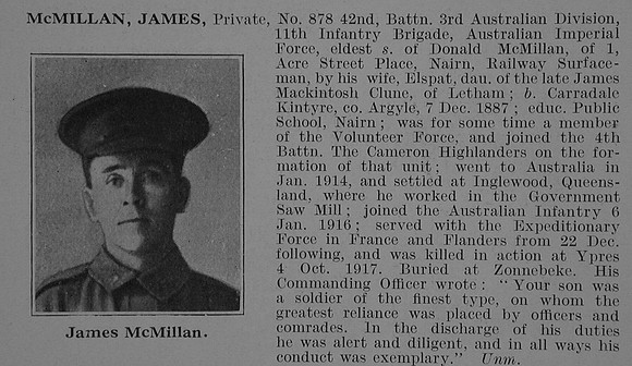 McMillan J Pte 3rd Australian Imperial Force Obit De Ruvignys Roll Of Honour Vol 3