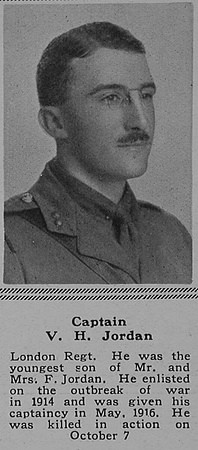 Jordan V H Captain 7th London Regiment The Sphere 6th Jan 1917