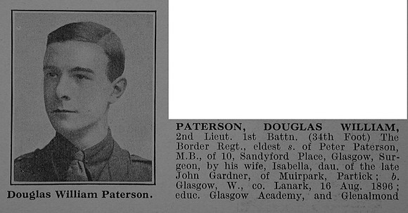 Paterson D W 2nd Lt 1st Border Regiment Obit Part 1 De Ruvignys Roll Of Honour Vol 4