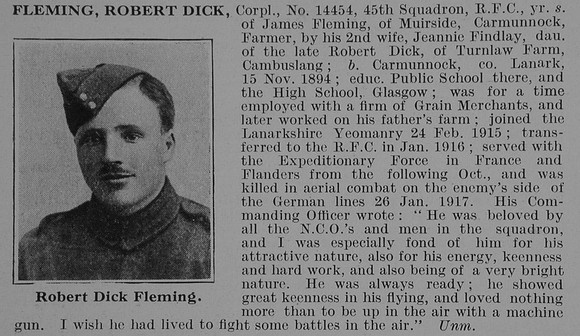 Fleming R D Cpl Royal Flying Corps Obit De Ruvignys Roll Of Honour Vol 3