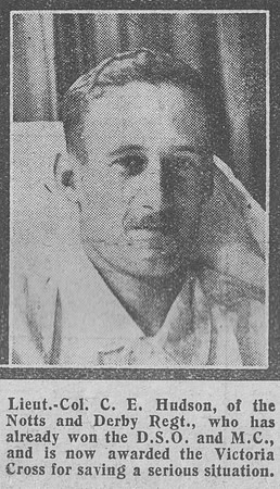 Hudson C E Lt Col VC DSO MC 2nd Notts Derby Regiment The Graphic 12th July 1918
