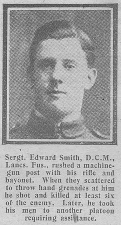 Smith E Sergt VC DCM 5th Lancashire Fusiliers The Graphic 23rd Oct 1918