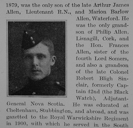 Allen R A S Captain 5th Canadian Infantry Obit Part 2 The Bond Of Sacrifice Vol 2
