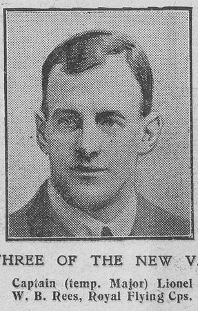 Rees L W B Captain VC Royal Flying Corps The Gaphic 7th Aug 1916