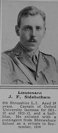 Sidebotham J F Lt 6th Shrop LI The Sphere 25th Mar 1916