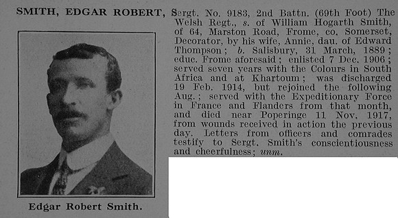 Smith E R Sergt 2nd Welsh Regiment Obit De Ruvignys Roll Of Honour Vol 3