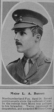 Barrett L A Major 1st Northumberland Fusiliers The Sphere 29th Apr 1916