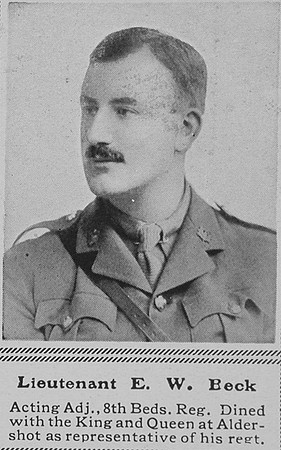 Beck E W Lt 8th Beds Regt The Sphere 11th Mar 1916
