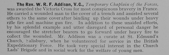 Addison W R F Rev VC Army Chaplains 1