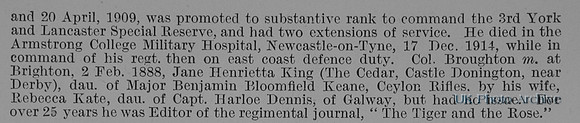 Broughton E C Lt Col 3rd York And Lancs Regiment Obit Part 2