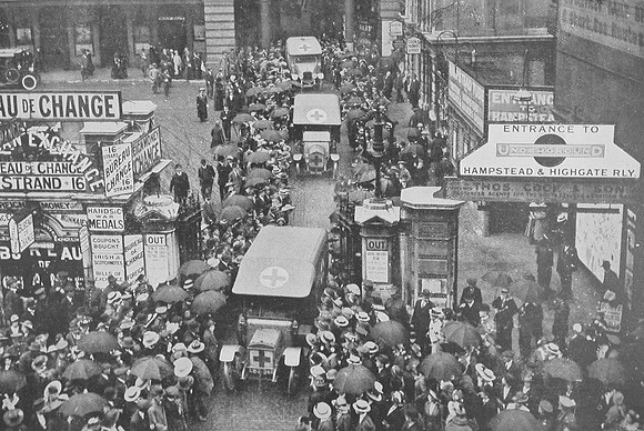 Wounded Soldiers From France Arriving At Charing Cross Station WW1