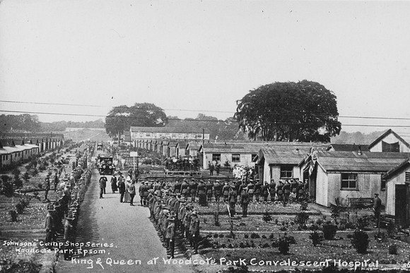 The King And Queen At Woodcote Park Convalescent Hospital WW1