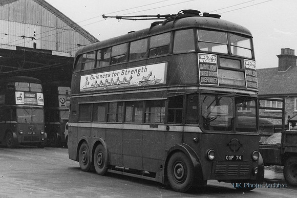 Trolleybus CGF 74 Sutton Depot Westmead Road Photo No 1