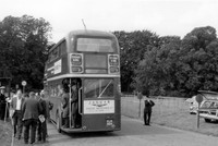 Alighting Buses (London Routemaster KLB 984) At At Epsom Downs Derby Day 1960s