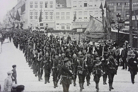 Marines Landing At Ostend On 27th August 1914